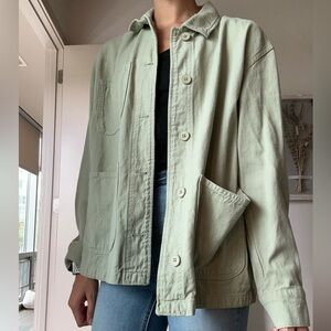 Green, Jacket, Buttons, M